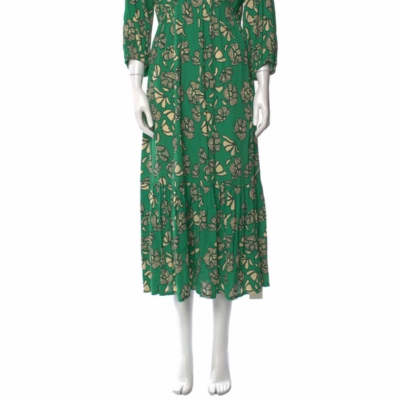 ba&sh Green Floral Long Sleeve Dress size L - Picture 3 of 11